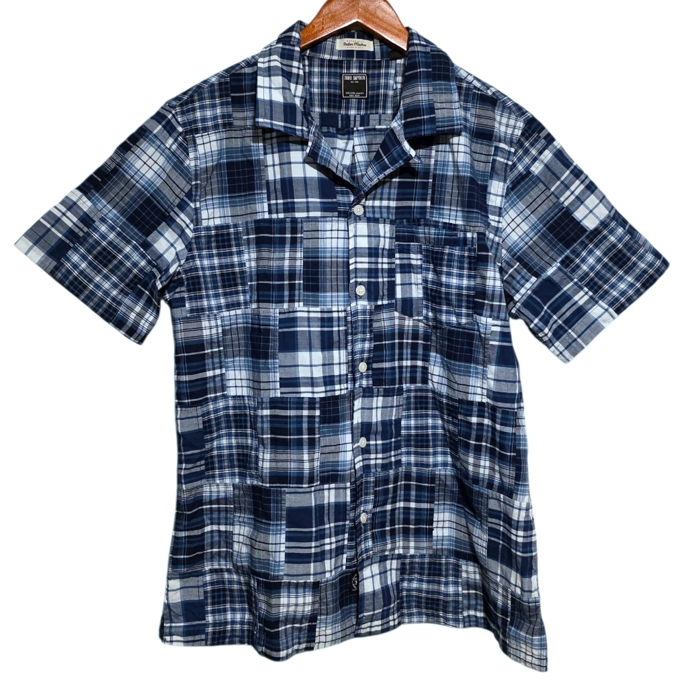 Todd Snyder Camp Collar Patchwork Short Sleeve Sh… - image 2